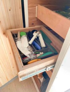 Closet drawer storage