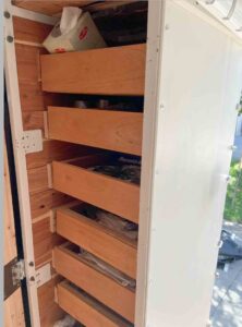 Cedar lined closet drawers